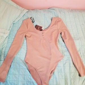 Long sleeve grey bodysuit